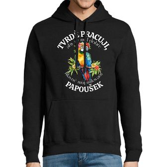 Obrázek 1 produktu Pánská mikina Tvrdě pracuji, aby se měl dobře můj Papoušek Ara