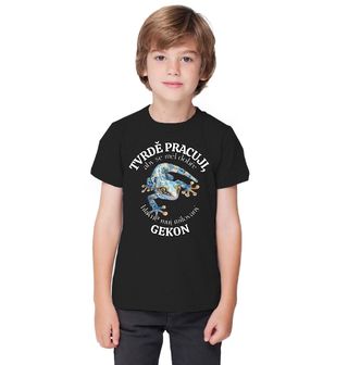 Obrázek 1 produktu Dětské tričko Tvrdě pracuji, aby se měl dobře můj Gekon