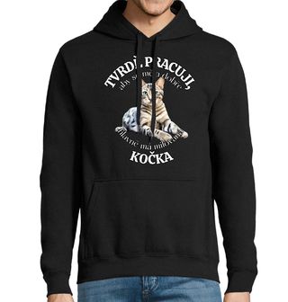 Obrázek 1 produktu Pánská mikina Tvrdě pracuji, aby se měla dobře má Kočka