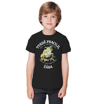 Obrázek 1 produktu Dětské tričko Tvrdě pracuji, aby se měla dobře má Žába