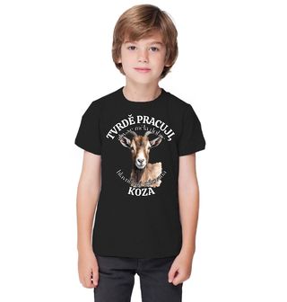Obrázek 1 produktu Dětské tričko Tvrdě pracuji, aby se měla dobře má Koza