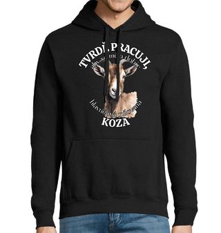 Obrázek 1 produktu Pánská mikina Tvrdě pracuji, aby se měla dobře má Koza