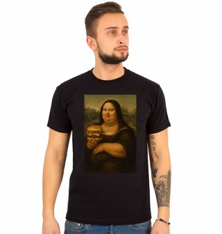 Obrázek 1 produktu Pánské tričko Obézní Mona Lisa s Burgerem