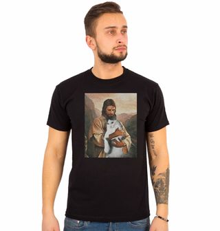 Obrázek 1 produktu Pánské tričko Ježíš miluje Kočky