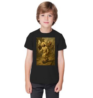 Obrázek 1 produktu Dětské tričko Ježíš na Skateboardu Útěk před Dinosaury