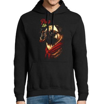 Obrázek 1 produktu Pánská mikina Mops s Dýmkou Pug Life