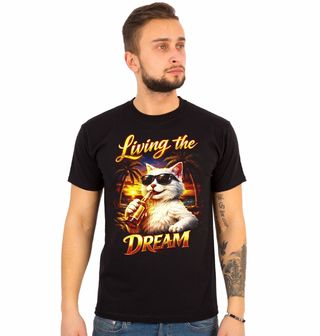 Obrázek 1 produktu Pánské tričko Kočka na Pláži Living the Dream