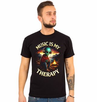 Obrázek 1 produktu Pánské tričko Mimozemšťan u Táboráku Music is my therapy