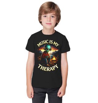 Obrázek 1 produktu Dětské tričko Mimozemšťan u Táboráku Music is my therapy