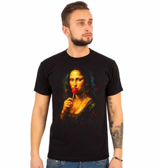 Obrázek 1 produktu Pánské tričko Svůdná Mona Lisa s Lízátkem