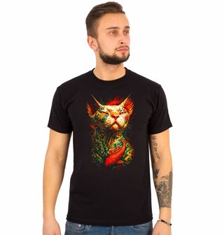 Obrázek 1 produktu Pánské tričko Potetovaná Kočka Sphynx Yakuza Cat