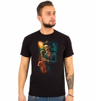 Obrázek 1 produktu Pánské tričko Kostlivec se Saxofonem