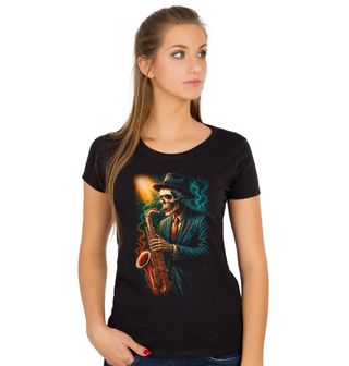 Obrázek 1 produktu Dámské tričko Kostlivec se Saxofonem