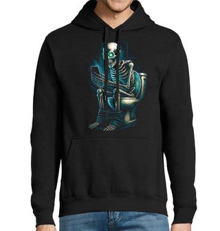 Obrázek 1 produktu Pánská mikina Věčně Scrolující Kostlivec na Záchodě