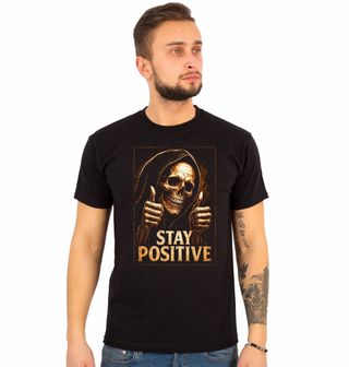Obrázek 1 produktu Pánské tričko Kostlivec s Úsměvem Stay Positive