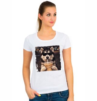 Obrázek 1 produktu Dámské tričko Sibiřský Husky s Ledovou Kávou