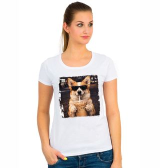 Obrázek 1 produktu Dámské tričko Pembroke Corgi s Ledovou Kávou