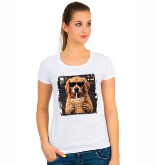 Obrázek 1 produktu Dámské tričko Zlatý retrívr s Ledovou Kávou