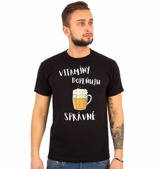 Obrázek 1 produktu Pánské tričko Vitamíny Doplňuju Správně - Pivem!