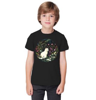 Obrázek 1 produktu Dětské tričko Bílá Kočka v Rozkvetlé Zahradě