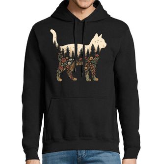 Obrázek 1 produktu Pánské tričko Silueta Kočky s Lesní Krajinou