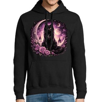 Obrázek 1 produktu Pánská mikina Černá Kočka v Srpku Měsíce