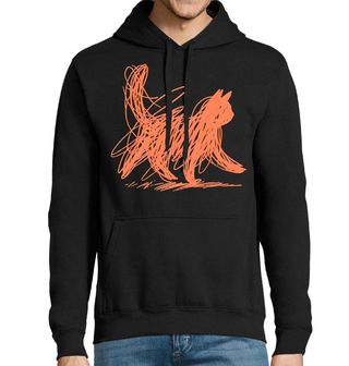 Obrázek 1 produktu Pánská mikina Oranžová Kočka Jedním Tahem