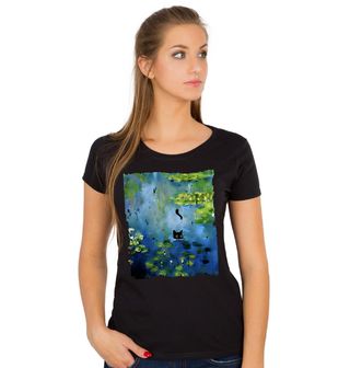 Obrázek 1 produktu Dámské tričko Kočka v Leknínech Impresionismus