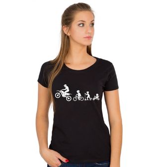 Obrázek 1 produktu Dámské tričko Evoluce motorkáře od tříkolky po motorku