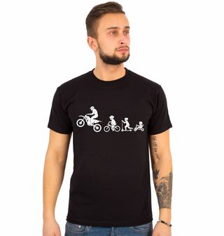 Obrázek 1 produktu Pánské tričko Evoluce motorkáře od tříkolky po motorku (Velikost: XXL)