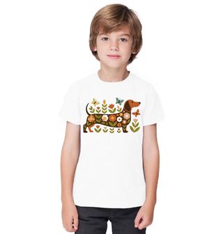 Obrázek 1 produktu Dětské tričko Květinový Jezevčík s Motýly