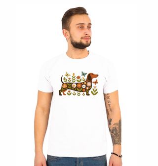 Obrázek 1 produktu Pánské tričko Květinový Jezevčík s Motýly