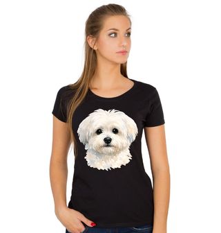 Obrázek 1 produktu Dámské tričko Roztomilý Bílý Bišonek