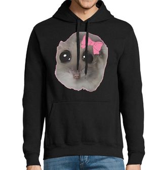 Obrázek 1 produktu Pánská mikina Roztomilý Křeček s Mašlí Sad Hamster Meme