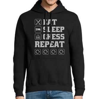 Obrázek 1 produktu Pánská mikina Jez Spi Hraj Šachy Opakuj Eat Sleep Chess Repeat