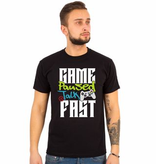 Obrázek 1 produktu Pánské tričko Hra Pozastavena Mluv Rychle