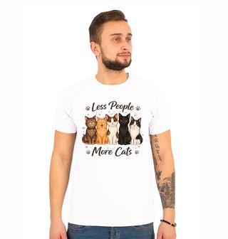 Obrázek 1 produktu Pánské tričko Méně Lidí, Více Koček