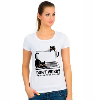 Obrázek 1 produktu Dámské tričko Kočičí IT Podpora