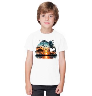 Obrázek 1 produktu Dětské tričko Slon Africký Západ Slunce