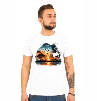 Obrázek 1 produktu Pánské tričko Slon Africký Západ Slunce