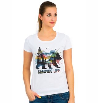 Obrázek 1 produktu Dámské tričko Camping Life Barevný Medvěd