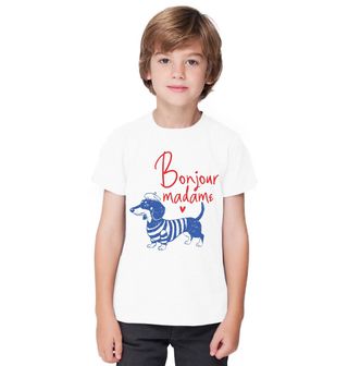 Obrázek 1 produktu Dětské tričko Francouzský Jezevčík Bonjour madame