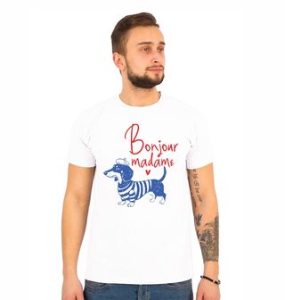 Obrázek 1 produktu Pánské tričko Francouzský Jezevčík Bonjour madame