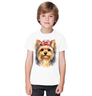 Obrázek 1 produktu Dětské tričko Jorkšírský Teriér s Mašlí