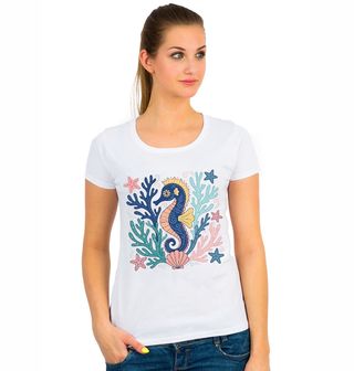 Obrázek 1 produktu Dámské tričko Mořský Koník v Korálech