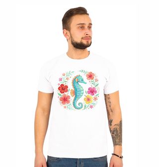 Obrázek 1 produktu Pánské tričko Mořský Koník s Květinami