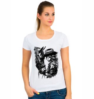 Obrázek 1 produktu Dámské tričko Kovbojka a Kůň