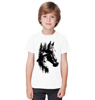 Obrázek 1 produktu Dětské tričko Kůň a Kovbojka v Lese