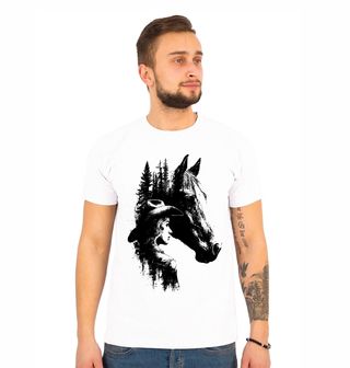 Obrázek 1 produktu Pánské tričko Kůň a Kovbojka v Lese