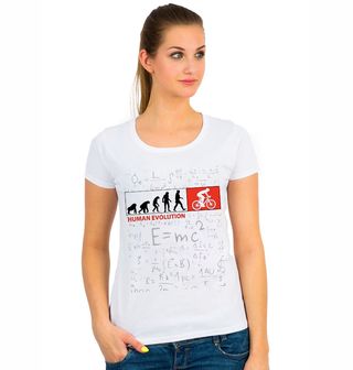 Obrázek 1 produktu Dámské tričko Od Opice k Cyklistovi Human Evolution